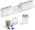 KOVIUU Weekly Pill Organizer Magnetic for Fridge, Removable Pill Box 7 Day 1 Time a Day, Large Pill Case Travel, Week Once Daily Dispenser, Medicine Container Holder for Supplement Vitamin, Brown