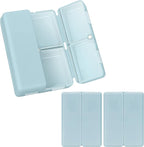 FYY Daily Pill Organizer,2 Pcs 7 Compartments Portable Pill Case Travel Pill Organizer,[Folding Design] Pill Box for Purse Pocket to Hold Vitamins,Cod Liver Oil,Supplements and Medication-Blue