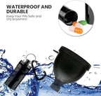 Protein Powder Container to Go Funnel with Aluminium Alloy Mini Pocket Pill Box and Carabiner Clip Supplement Funnel with Cap for Water Bottle Pre Workout Gym Mini Travel Funnels Shaker Cup
