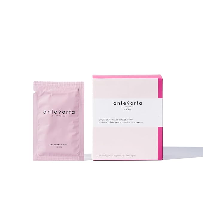 Antevorta Feminine Vaginal Wipes, Individually Wrapped Intimate Wipe - Flushable - Vagina Care, Health & Itch Relief (21 ct)