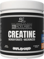 BLACKLABEL Supplements Creatine Monohydrate Powder, 60 Servings – Unflavored Creatine Powder for Muscle Gain and Strength Support – Daily Creatine Supplement for Men and Women, 5g per Serving