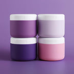Kuangre Travel Containers for Toiletries, Silicone Cream Jars BPA-Free, Leak-proof 3oz Travel Size Containers, Portable Size Silicone Jars with Lid for Cosmetic Face Hand Body Cream (4 Pack)