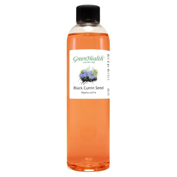 GreenHealth Black Cumin Seed Carrier Oil - 8 fl oz (237 ml) - 100% Pure Cold Pressed