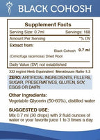 Secrets of the Tribe Black Cohosh Tincture Alcohol-Free Liquid Extract, Responsibly farmed Black Cohosh (Cimicifuga Racemosa) Dried Root (4 FL OZ)