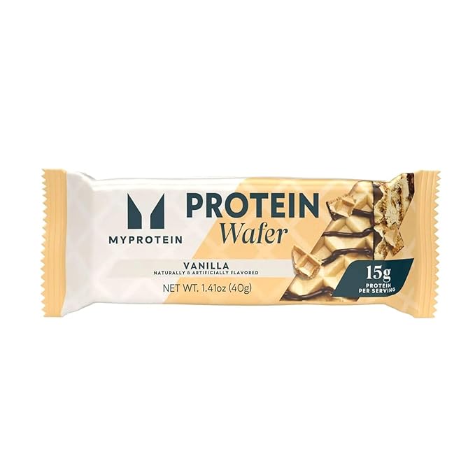 Myprotein Crispy Protein Wafers | 15g Protein | Box of 10 | Vanilla | High Protein Snack Bar | Milk & Whey Isolate | Low Sugar