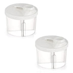 Accmor Baby Formula Dispenser On The Go, Non-Spill Rotating Four-Compartment Formula Container to Go, Milk Powder Kids Snack Container for Infant Toddler Travel Outdoor, White, 2 Pack