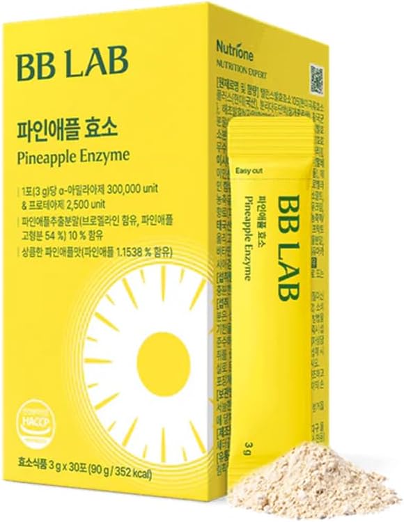 BB LAB Pineapple Enzyme Supplement, Natural Digestive Enzymes with α-Amylase, Protease, Bromelain, Korea Formula, Supports Carb & Protein Breakdown