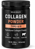 WoldoHealth Collagen Peptides Powder 50 Servings - Grass Fed & Pasture Raised, Unflavored, Dissolves Easily in Hot & Cold Drinks, Supports Hair, Skin, Nails, Bones & Joints