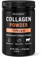 WoldoHealth Collagen Peptides Powder 50 Servings - Grass Fed & Pasture Raised, Unflavored, Dissolves Easily in Hot & Cold Drinks, Supports Hair, Skin, Nails, Bones & Joints