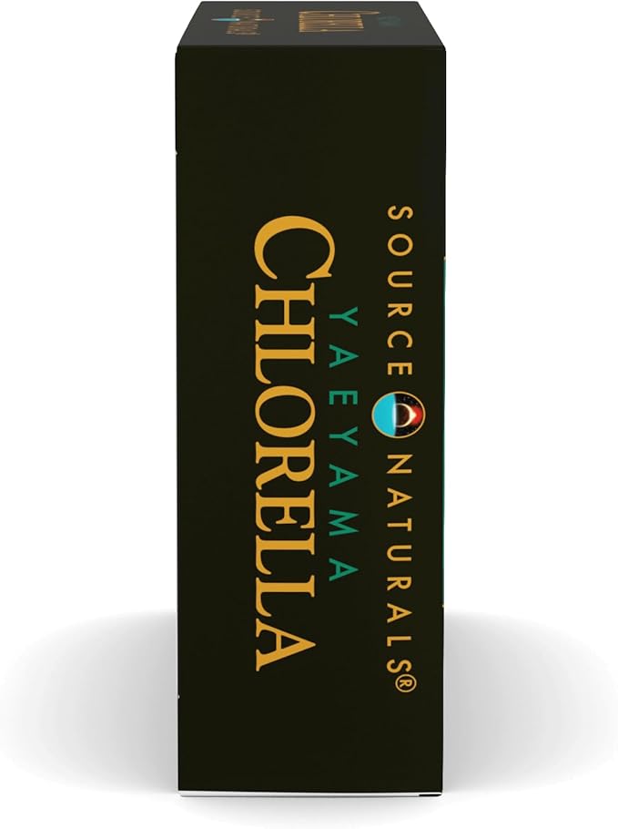 Source Naturals Yaeyama Chlorella Box 200 mg Freshwater Green Superfood, Plant-Based B12-300 Tablets
