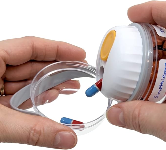 Mini Pill Dispenser Organizer Bottle, Daily Travel Medication Box with Secure Closure (Mini - Green)