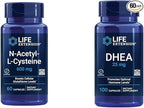 Life Extension N-Acetyl-L-Cysteine (NAC), Immune, Respiratory & DHEA 25 mg – Supplement for Hormone Balance, Immune Support, Sexual Health, Bone & Cardiovascular Health