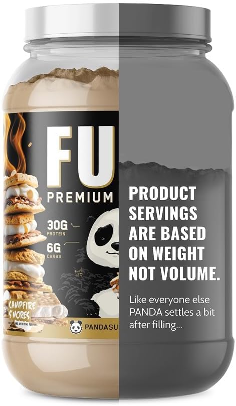 Underground Bio Labs Panda Fuel Premium Protein Whey,Hydrolyzed Collagen,Casein,Probiotics, Enzymes, Keto Friendly,Time Release, 25 Servings (2.5 Pound, Campfire S'Mores)