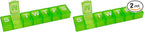 EZY DOSE Weekly (7-Day) Pill Organizer, Vitamin Case, and Medicine Box, X-Large Compartments, Color May Vary (Pack of 2)