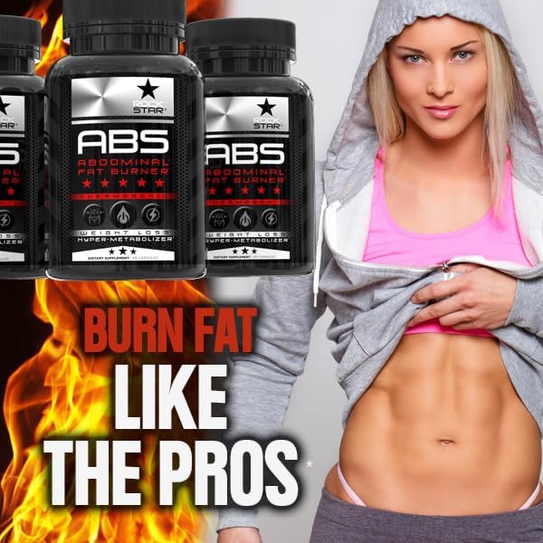 Rockstar Abs Dietary Supplement - Thermogenic Ab Fat Burner, Hyper Metabolizer - Belly Fat & 6 Pack Support, Weight Loss, GLP-1 & Metabolism Booster Pills for Men & Women – Targeted Abdominal Fat Loss