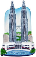 WitnyStore Tiny Petronas Twin Tower in Kuala Lumpur, Malaysia Southeast Asia Tourist Attractions Resin Refrigerator Magnet Traveler Souvenir 3D Fridge Magnets