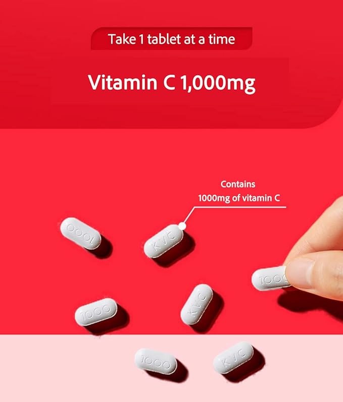 Korea Eundan High Potency Vitamin C 1000mg – 600 Tablets (20-Month Supply), Individually Packed for Freshness & Portability