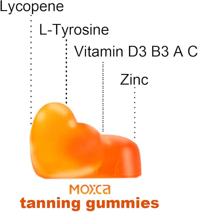 Vegan Beauty Gummies with Astaxanthin & Lycopene, Natural Skin Hydration & Anti-Aging Supplement, Beta Carotene, Vitamins A, C, D3 for Women, Immune Support, Marine Collagen Alternative