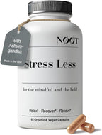 NOOT Stress Less - All Natural Stress & Anxiety Support, Adaptogen Mix with Ashwagandha and L-Theanine - Mood Support, Cortisol Supplements, Nootropics, Supplements for Women & Men, 60 Capsules