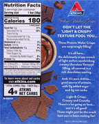 Atkins Chocolate Crème Protein Wafer Crisps, Protein Dessert, 4g Net Carb, 1g Sugar, High in Fiber, Keto Friendly, 5 Count