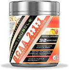 Amazing Muscle BCAA 2:1:1 Branched Chain Amino Acids Supplement | 6000 Mg Per Serving | Peach Lemonade Flavor | 30 Servings