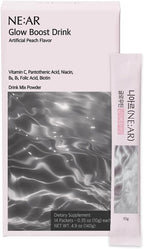 NE:AR Glow Boost Drink – 250mg Pure Glutathione + 500mg Vitamin C – Sugar-Free Beauty Powder for Skin Brightening & Hydration – Refreshing Flat Peach Flavor – Made in Korea