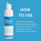 Man1 Body Wash. Intimate Cleanser for Men. Stop Penile Odor, Keep Genital Area Fresh and Clean. Hydrates and Does Not Dry Out Delicate Male Skin. No More Dryness or Itching Below the Belt.