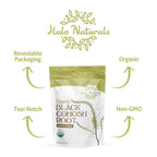 Halo Naturals Organic Black Cohosh Root Cut & Sifted, 4 Ounces (Cimicifuga racemosa) USDA Certified | Resealable Pouch| Packaged in The USA