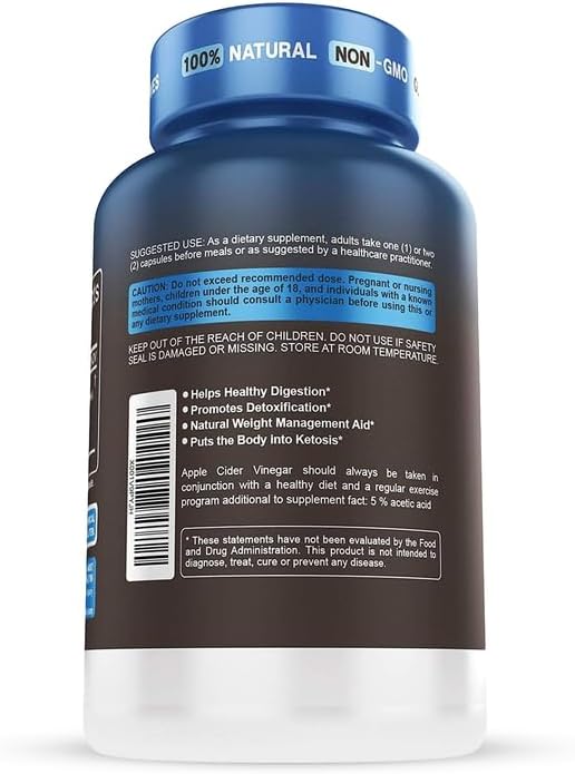 Herbtonics Apple Cider Vinegar + Keto BHB Capsules | GLP-1 Support for Appetite, Cravings & Weight Management | Metabolism Support with Satiety Support | 240 Capsules - 4 Month Supply