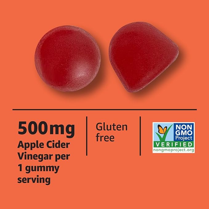 Amazon Basics Apple Cider Vinegar 500 mg Gummy, 60 Count