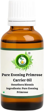 R V Essential Pure Evening Primrose Oil | Oenothera Biennis | 100% Natural Cold Pressed | for Face, Skin Care, Hair Care, Scalp Massage, Body Massage | 50ml | 1.69oz