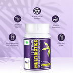 NutriZing Vegan Probiotics for Digestive Health - 30 Billion CFU & 16 strains - Bifidobacterium & Lactobacillus Probiotics for Men & Women - Delayed Release Probiotic Gut Health Supplement