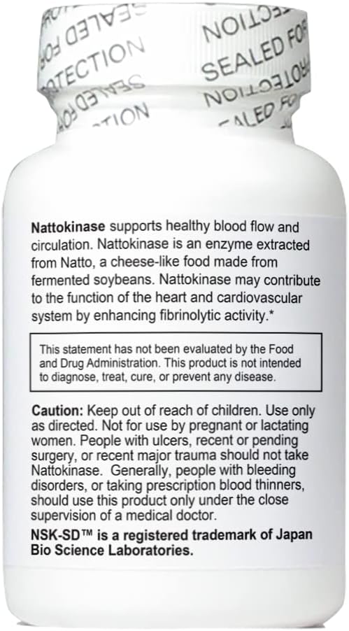 Nattokinase 2,000 Units 60 Caps. Cardiovascular Superfood of Japan - Made in The USA with Japanese NSK-SD Nattokinase. The Original and Most Studied Nattokinase Brand. (4 Bottles of 60 Capsules)