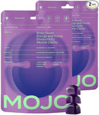Mojo Focus Gummies w/Lion’s Mane, Panax Ginseng, Ginger Root, Cordyceps, Brain Supplement Memory/Focus Support Adults Nootropic Mushroom Gummies, Blueberry Lavender, Regular Strength (2 Pack)