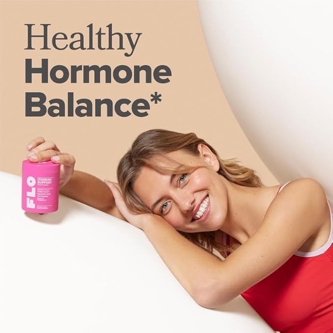 O Positiv FLO Ovarian Health Support - Hormone Balance for Women, Supplement with DIM, Myo & D-Chiro Inositol, Folic Acid - Supports Healthy Ovulation, Cycle Regularity - 30 Servings