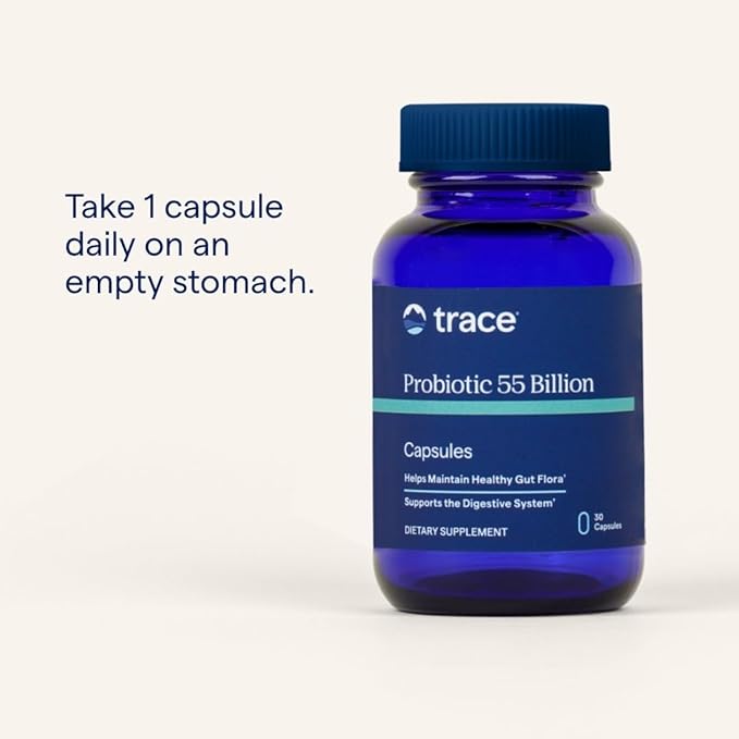 Trace Minerals Probiotic 55 Billion - High-Potency Probiotic for Small & Large Intestine Support - Age-Related Gut Support - Delayed Release Technology - Gluten-Free - 30 Count (30 Servings)