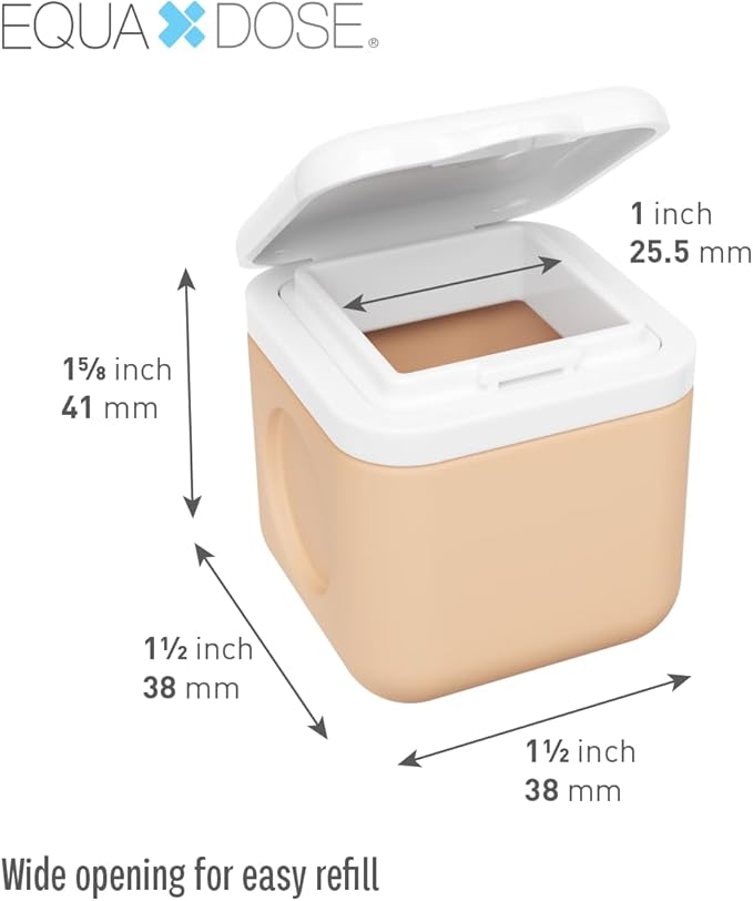 Equadose Magnetic Silicone Storage Container, Modular Supplement & Travel Organizer, Reusable Soft Silicone Vitamin Jar, Fridge-Mountable, Deep Capacity, Secure Flip Lids, Peach, BPA-Free