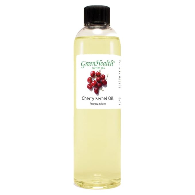GreenHealth Cherry Kernel Carrier Oil – 8 fl oz (237 ml) Plastic Bottle w/Cap – 100% Pure Carrier Oil