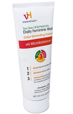 vH essentials Intimate Feminine Wash, pH Balanced with Tea Tree Oil, Cranberry, Prebiotics Odor Eliminating Formula, 6 FL OZ - 3 Pack