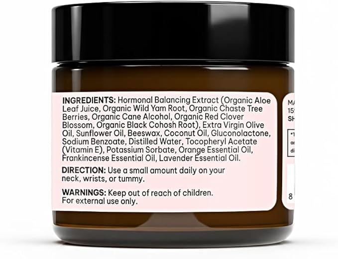 Wild Yam Cream for Hormone Balance – Progesterone Cream Alternative for PMS & Menopause Relief – Made with Organic Hormone Balancing Extracts - 2oz
