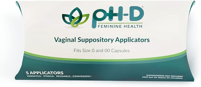 pH-D Feminine Health - Vaginal Suppository Applicators, Ideal for Boric Acid Suppositories, Reusable, Fits Most Vaginal Suppositories, Made in The USA - 5 Count…