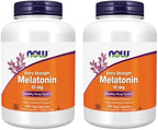 Now Foods Supplements, Melatonin, Extra Strength 10 mg, Free Radical Scavenger*, Healthy Sleep Cycle*, 200 Veg Capsules (Pack of 2)