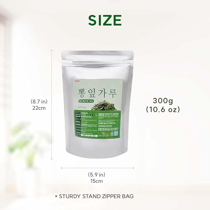 Korean Mulberry Leaf Powder– 100% Pure Dried from Korea, Herbal Ingredient for Tea, Natural Plant-Based Powder 뽕잎가루 (10.6 oz (300g), Mulberry Leaf)