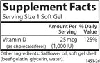 Carlson - Vitamin D3, 1000 IU (25 mcg), Bone Health, Muscle Health, Cholecalciferol, Vitamin D Supplements, Vitamin D3 Soft Gels, 100 Softgels