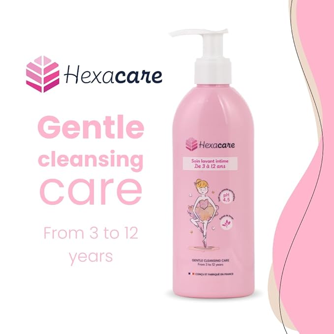 Hexacare | Intimate Cleansing Gel for Young Girls 200ml | Gentle Hygiene from Ages 3 to 12 | Sage Extract, Aloferm® & Lactic Acid | pH 4.5 | Made in France