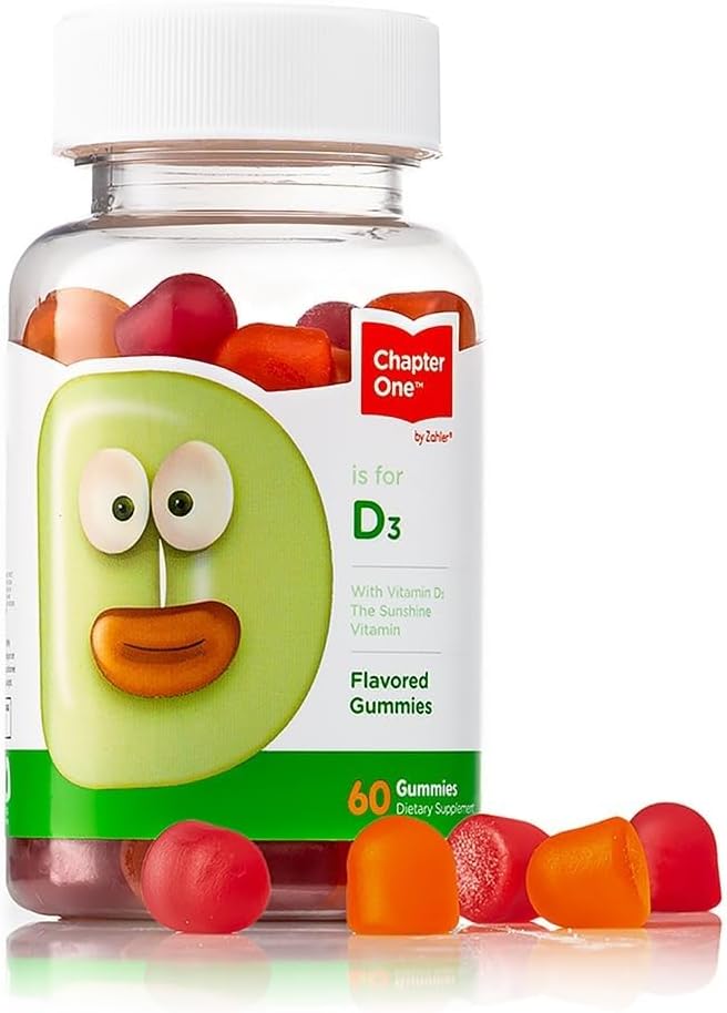 Zahler - Chapter One Vitamin D3 1000 IU Gummies for Kids & Adults (60 Count) - Certified Kosher, Made in USA