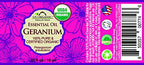 US Organic 100% Pure Geranium Essential Oil - USDA Certified Organic, Steam Distilled - W/Euro droppers (More Size Variations Available) (10 ml / .33 fl oz)