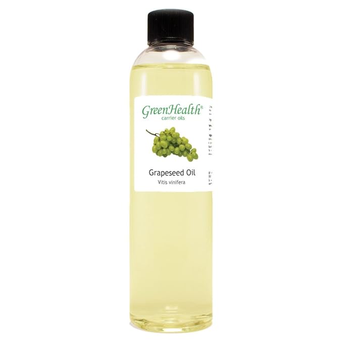 GreenHealth Grapeseed Carrier Oil – 8 fl oz (237 ml) Plastic Bottle w/Cap – 100% Pure Carrier Oil