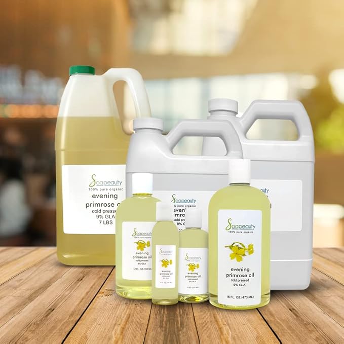 Soapeauty Evening Primrose Oil Cold-Pressed and Cold-Filtered Natural Oil. Evening Primrose Oil Contains high Level (9%) of The Essential Fatty Acid Gamma-Linolenic Acid (24 OZ)