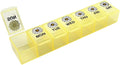 EZY DOSE Weekly (7-Day) Daily Pill Case, Medicine Planner, Vitamin Organizer, Supplement Container, Large Compartments, Yellow Daisy Days Design, Easy-to-Open, Travel-Friendly, BPA Free